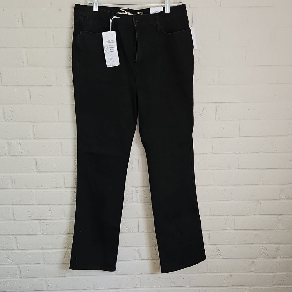 Seven7 Women's Straight Leg Black Jeans